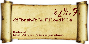 Ábrahám Filoméla névjegykártya